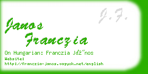 janos franczia business card